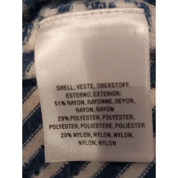 Anthropologie Akemi + Kin Sylvie Pointelle Stripe Blue White Tunic Womens Medium - Picture 7 of 7